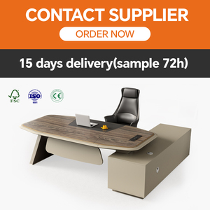 Escritorio Ejecutivo Moderno de Lujo en Forma de I, Mesa de Oficina Clásica Tradicional de Madera para Gerente o Jefe, Mesa de Computadora Convertible - Product Image 6