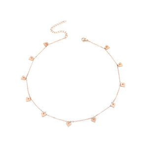 Acier inoxydable Malihini Mini Love Drop Collier Étincelant Multi-Coeur <span class=keywords><strong>Kalea</strong></span> Choker Link Chain Plaqué Or Mignon Cadeau De Mode - Product Image 2