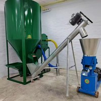 Machine d'alimentation tout-en-un, broyeur et mélangeur vertical sans poussière pour granulés d'aliments pour volailles