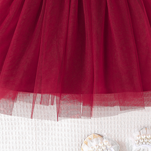 ชุดเดรสตาข่ายทรงเอไลน์ลายใบบัวน่ารักสำหรับเด็กผู้หญิง ระบายอากาศได้ดี เหมาะสำหรับใส่ในชีวิตประจำวันและงานปาร์ตี้ - Product Image 3