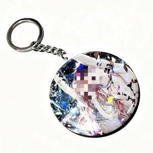 High Quality DIY Making Blank Mirror Keychain Button Badge Tinplate Material Button <b>Keyring</b> - Product Image 4