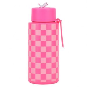1000ML <b>Large</b> Capacity Checkerboard Design Insulated Stainless Steel Water Bottle with Suction Nozzle Copper Water Bottle - Product Image 3