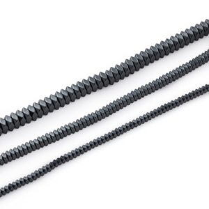 Perles en forme de losange en pierre de galles noire, entretoises géométriques à facettes, petite taille, accessoires de bijoux DIY pour la fabrication de bracelets - Product Image 5