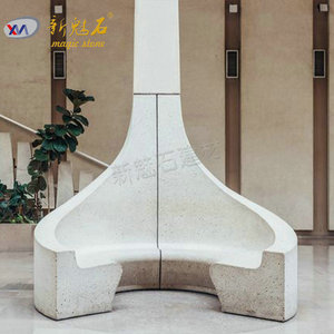 Nuevos Materiales de Construcción de Piedra, Banco de Piedra para Exteriores, Blanco Gris, Personalizable, Impermeable, Banco de Patio Duradero - Product Image 1