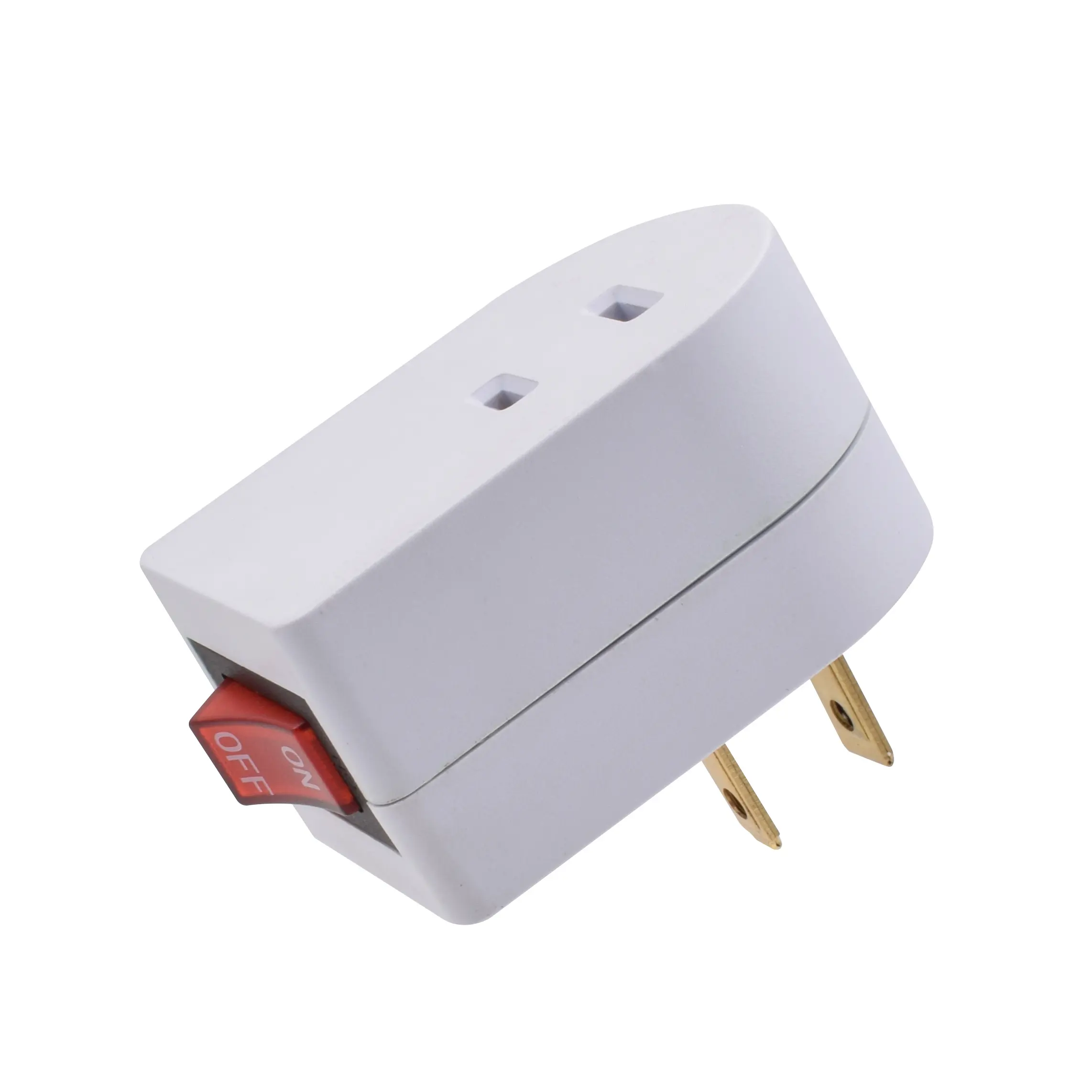 US CA 15-Amp 2-Wire Single To Single White Basic Standard Lighted Switch Adapter