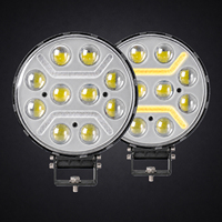 Phare de travail LED rond de 9 pouces, faisceau spot, résistant aux chocs, avec DRL, 12V, IP67, tout-terrain, 4x4, lampe auxiliaire pour véhicules lourds