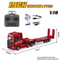 Camión de Ingeniería Profesional con Plataforma Plana, Modelo de Camión Scania 770S 1/18 12CH con Licencia Oficial, Grado Profesional, Metálico, Nuevo