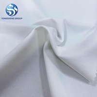 Tissu de mariée satiné brillant ivoire 50D, 44% polyester, 48% nylon, 8% spandex, tricoté en trame, uni teint, pour mariées