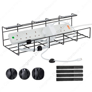 Under Desk Power Strip Cable Organizer Rectangle <b>Hook</b> Type Hanging Desktop Office Extension Cord Management Tray - Product Image 1