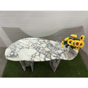 Mesas de Consola Estilo Francés, Mármol Blanco Italiano, Mesa de Esquina para Pasillo, Entrada, Mármol - Product Image 4