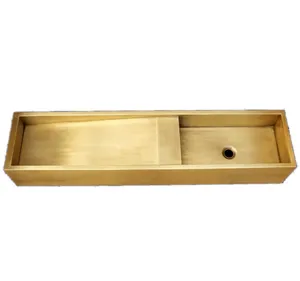 定制壁挂式黄铜洗脸盆，用于浴室集成水槽台面，带隐藏排水管