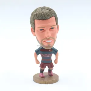 Figura realista de PVC para jugadores de fútbol, inyección 3D, OEM