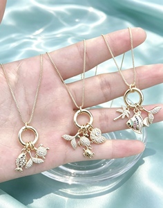 Exquisite Jewelry style Charm Pendant Necklace Fish Turtle Shell Hoop <b>Chain</b> Jewelry for Women Pendant Necklace - Product Image 5