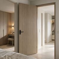 Puerta de Panel de Madera de Nogal Ecológica, Impermeable, Resistente a la Humedad, Silenciosa, Sin Pintar, para Interiores de Villas y Apartamentos de Lujo