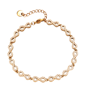 Bracciale Infinity Personalizzato in Acciaio Inox con Cristalli, Gioiello per Coppie, Impermeabile, Antiossidante, con Incisione Personalizzata, Regalo per Donne - Product Image 5