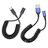 Câble de charge rapide USB vers USB C enroulable 5A rétractable 2M pour voiture, téléphone, tablette, batterie externe, appareils USB C, 3 couleurs