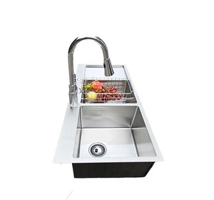 Évier de cuisine artisanal en acier inoxydable 304 avec deux bacs durables, installation sous plan, design moderne, prix abordable - Product Image 3