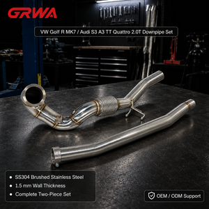 Downpipe catalysé GRWA pour VW <span class=keywords><strong>Golf</strong></span> <span class=keywords><strong>R</strong></span> MK7 Audi S3 A3 TT Quattro 2.0T 3.5 pouces SS304, échappement de performance personnalisé - Product Image 5