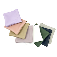 Sac cosmétique de poche en cuir PU pour le voyage Pochette en PU avec fermeture à pression Organisateur de bijoux Sac de rangement Porte-monnaie Rouge à lèvres
