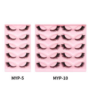 5 Pairs 3D Cat Eye <b>Strip</b> Eyelashes Thick Natural Winged Cruelty Free False Lashes - Product Image 4