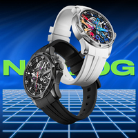 Mark Fairwhale Herren-Armbanduhr, automatisch, mechanisch, doppelt ausgehöhltes Cyclone-Gehäuse, Kautschukarmband, wasserdicht, leuchtendes Zifferblatt, FW-6620