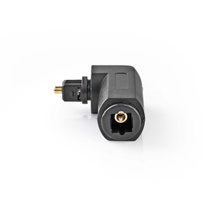 Adaptateur audio optique coudé à 90 degrés TosLink mâle vers femelle noir - Product Image 3
