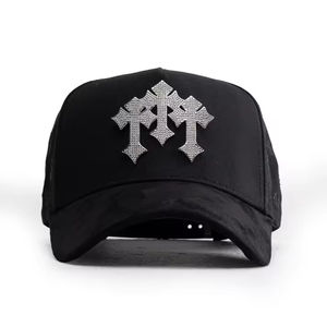Neue benutzer definierte <span class=keywords><strong>5</strong></span> <span class=keywords><strong>Panel</strong></span> ein Rahmen Gorra Barbas Hüte X CT 27 CT breite Krempe Wildleder Trucker Hut Strass Chrom Barbas Hüte Gorras - Product Image 4