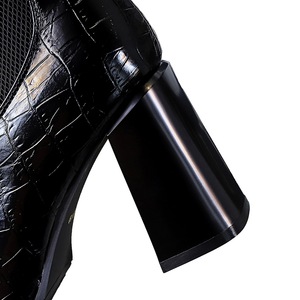 566-NW1 Alla Moda e sexy club tacco ultra tacco alto quadrato di brevetto pelle di serpente pelle di avvio alla caviglia - Product Image 5