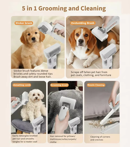 Kit de Toilettage Professionnel pour Animaux de Compagnie 5-en-1 : Aspirateur Sans Fil Silencieux 9000Pa 2200mAh et Tondeuse Électrique pour Chiens et Chats – Vente en Gros - Product Image 2