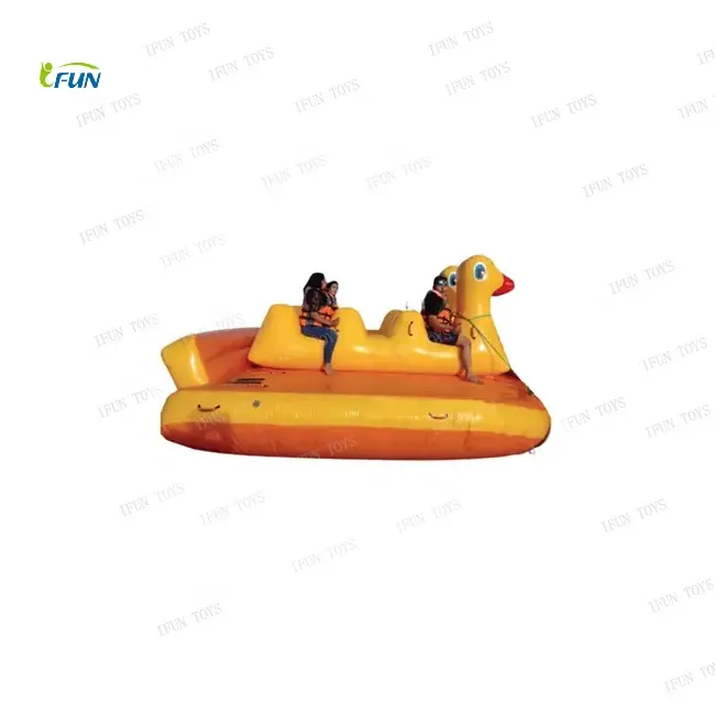 Barco deslizante de plátano de pato inflable remolcable comercial/tubo de mosca de lancha acuática para juegos de deportes acuáticos