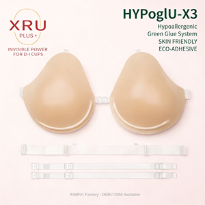 XINRUI Soutien-gorge adhésif en silicone sans bretelles, couvre-tétons invisibles, pétales liftants réutilisables, adhésifs sans dos, effet push-up - Product Image 1
