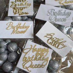 زينة كعكة عيد ميلاد أكريليك تزيين كعكة عيد ميلاد سعيد أميرة عيد ميلاد سعيد ملكة عيد ميلاد سعيد - Product Image 1