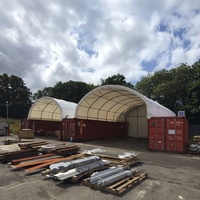 Techo de Carpa Contenedor de Estructura Simple CE de 26'x10' / 8x3m con PVC de 610g/m² para Montaje Interior o Exterior