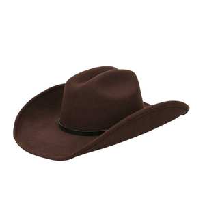 Изготовленная на заказ дешевая ковбойская шляпа коричневого цвета в западном стиле из искусственной шерсти с шляпой из искусственной кожи - Product Image 4