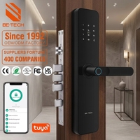 Serrure de porte numérique électronique intelligente Tuya Smart WiFi avec empreinte digitale et mot de passe, noire, pour la sécurité de la maison intelligente