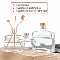 Vente en gros Bouteille diffuseur en verre 3oz 7oz 13oz 16oz Bouteille diffuseur en verre de forme plate