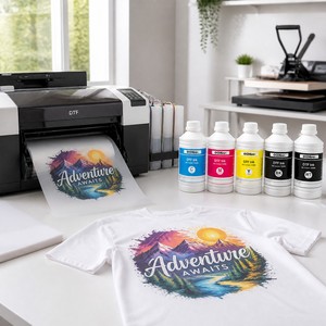 Encre DTF CMYK Blanc 1000ml pour Impression Vibrante sur T-shirt, Film de Transfert pour Impression Textile, Impression Numérique Directe sur Film - Product Image 2