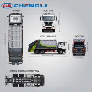 Camion à ordures pour déchets solides municipaux, équipé d'un système de vidage hydraulique - Product Image 6