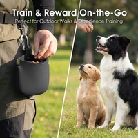 Pochette pour friandises pour chien en silicone imperméable, anti-fuite, lavable, auto-fermante, sac d'entraînement pour animaux de compagnie