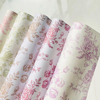 Papier d'emballage floral double face enduit de résine, imperméable et épaissi, pour bouquets, fleuristes, impression en héliogravure