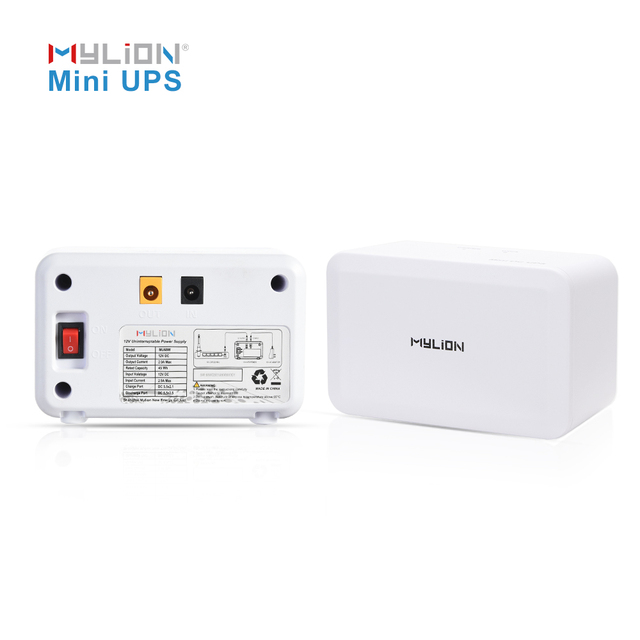 MU48W Mini Single Phase UPS 12V 3A DC 8000mAh Rechargeable Lithium Battery Backup for WiFi Router and Smart Home Devices