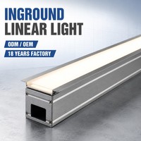 Luminaire linéaire LED encastré 24W-72W avec grille de lentilles en verre plat pour les communautés résidentielles, les ponts piétons et les places publiques