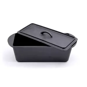 Preseasoned Aanpassen Camping Mini Gietijzeren Brood Bakken Pot Loaf Pan