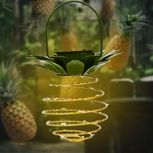 Lâmpada solar de abacaxi à prova d'água, luz solar, abacaxi, lâmpada led com abacaxi