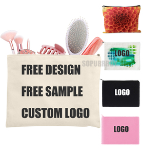 Bolsa de Maquillaje de Lona con Logotipo Personalizado, Bolsa de Viaje de Algodón para Maquillaje para Mujer, Impresión Personalizada, Bolsa de Viaje con Cierre para Cosméticos - Product Image 4