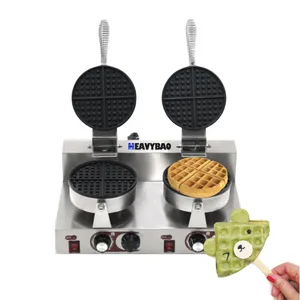 Heavybao Snack Food Machine Equipment Supplier Industrial Electric Double Plate Bubble mini panini waffle maker