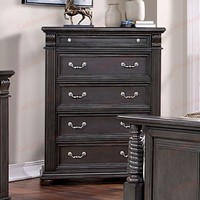 NEUES 5-teiliges Queen-Poster-Schlafzimmer-Set in Grau, Traditionelle Möbel, Elegantes Massivholz-Schlafzimmermöbel-Set