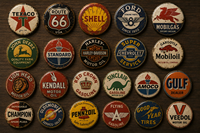 Badge en métal personnalisé vintage rétro, logo classique de station-service de moto américaine, cadeau promotionnel, objet de collection en métal