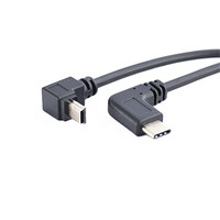 Données Android de haute qualité 90 degrés à angle droit OTG Mini USB vers câble de type C
