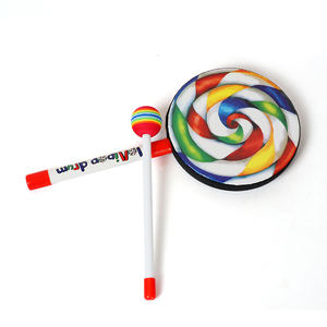 Instruments pour enfants à percussion Orff vente en gros 8 pouces sucette polyester peau de <span class=keywords><strong>tambour</strong></span> <span class=keywords><strong>tambour</strong></span> à main - Product Image 3